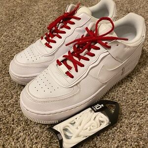 Nike Air Force 1 White with Red Laces